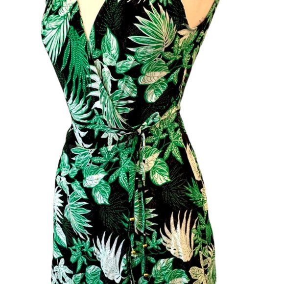 Calvin Klein Tropical Faux Wrap Romper - Picture 5 of 8